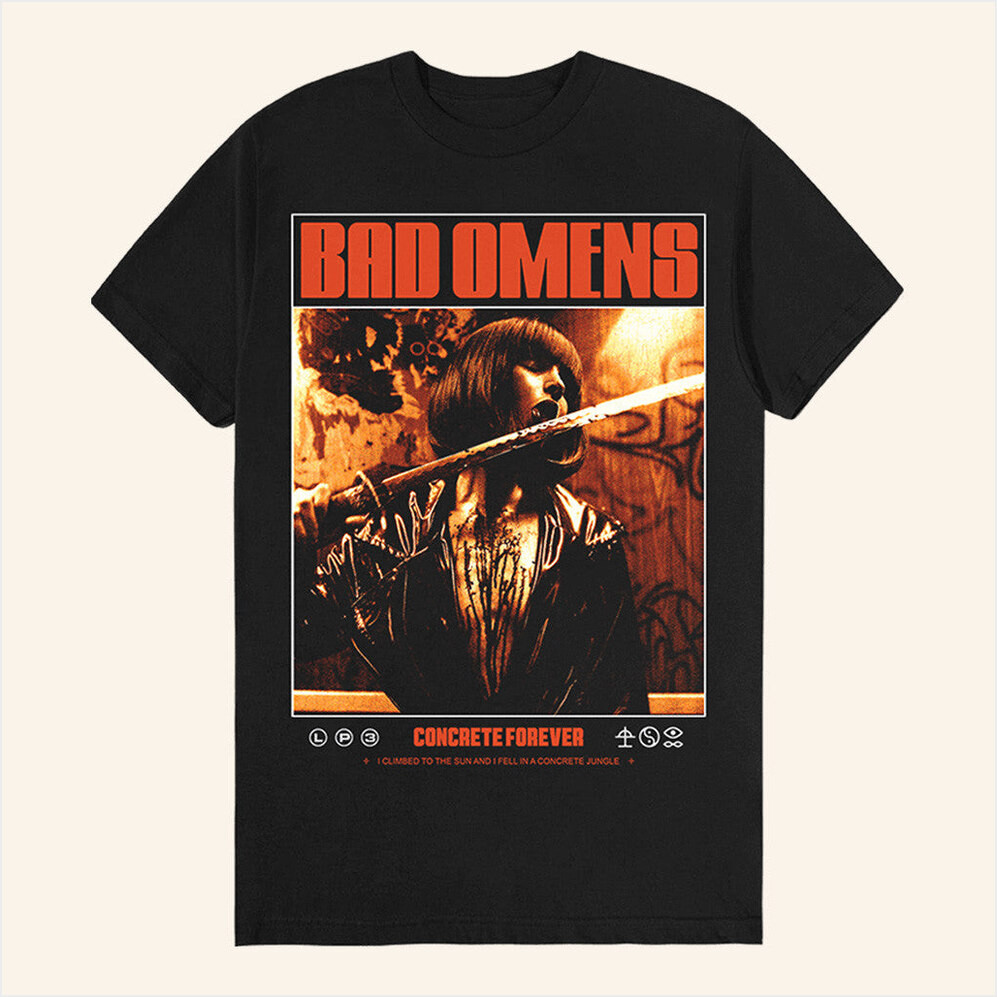 Bad Omens Merch Concrete Forever EU Tour T-Shirt Gifts For Boyfriend Gifts For Best Friend