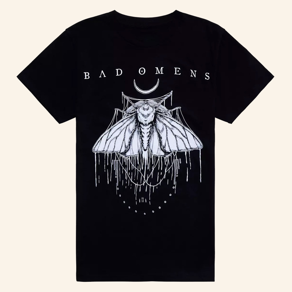 Bad Omens Merch Moth Black T-Shirt Birthday Gifts For Music Lovers