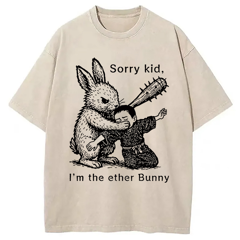 Bad Rabbit Funny Washed T-Shirt Casual Vintage Everyday Look Gifts For Him
