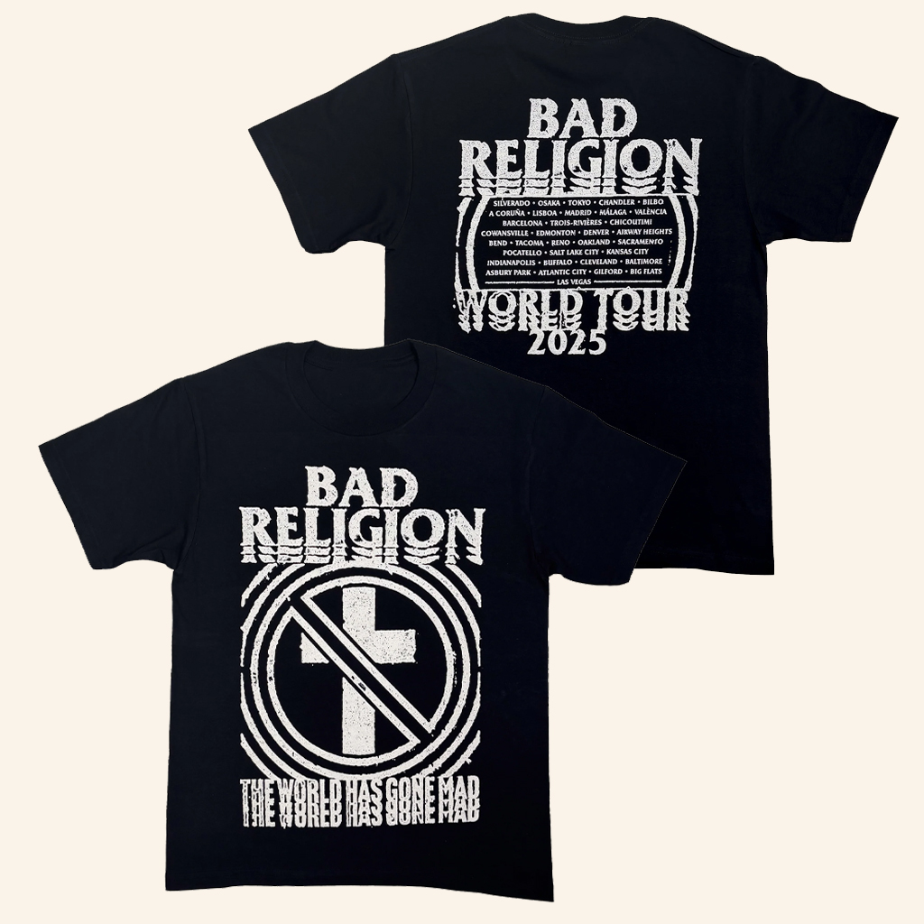 Bad Religion Merch Bad Religion World Gone Mad 2025 Tour T-Shirt Gifts For Him Bad Religion Merch Bad Religion World Gone Mad 2025 Tour T-Shirt Gifts For Him