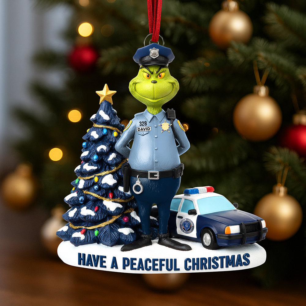 Badass Police Christmas Ornament, Personalized Gifts For Police Officer - Cute Christmas Tree Gift Idea