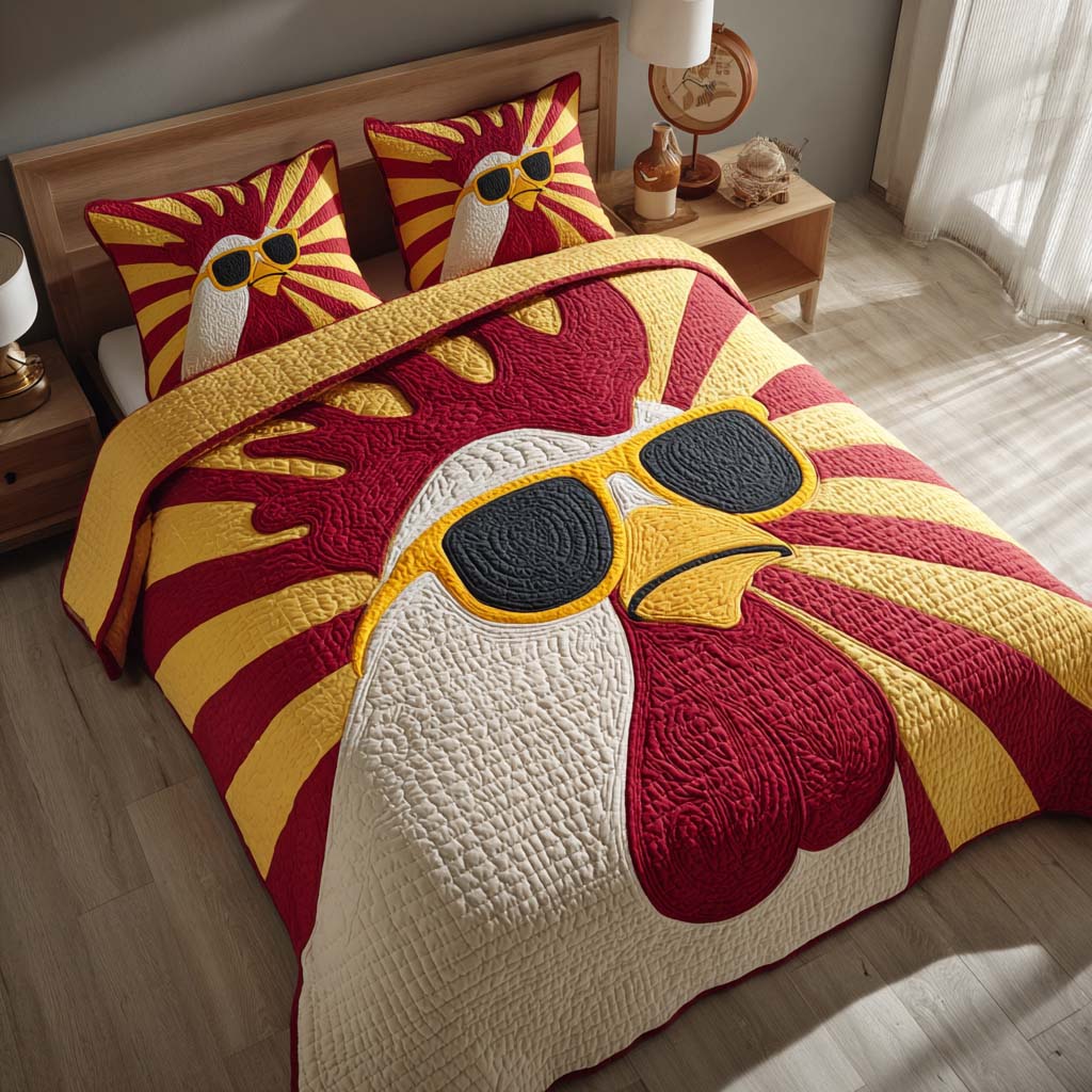 Baddie Clucker Quilted Bedding Set Holiday Duvet Cover Set Best Gifts For Chicken Lovers
