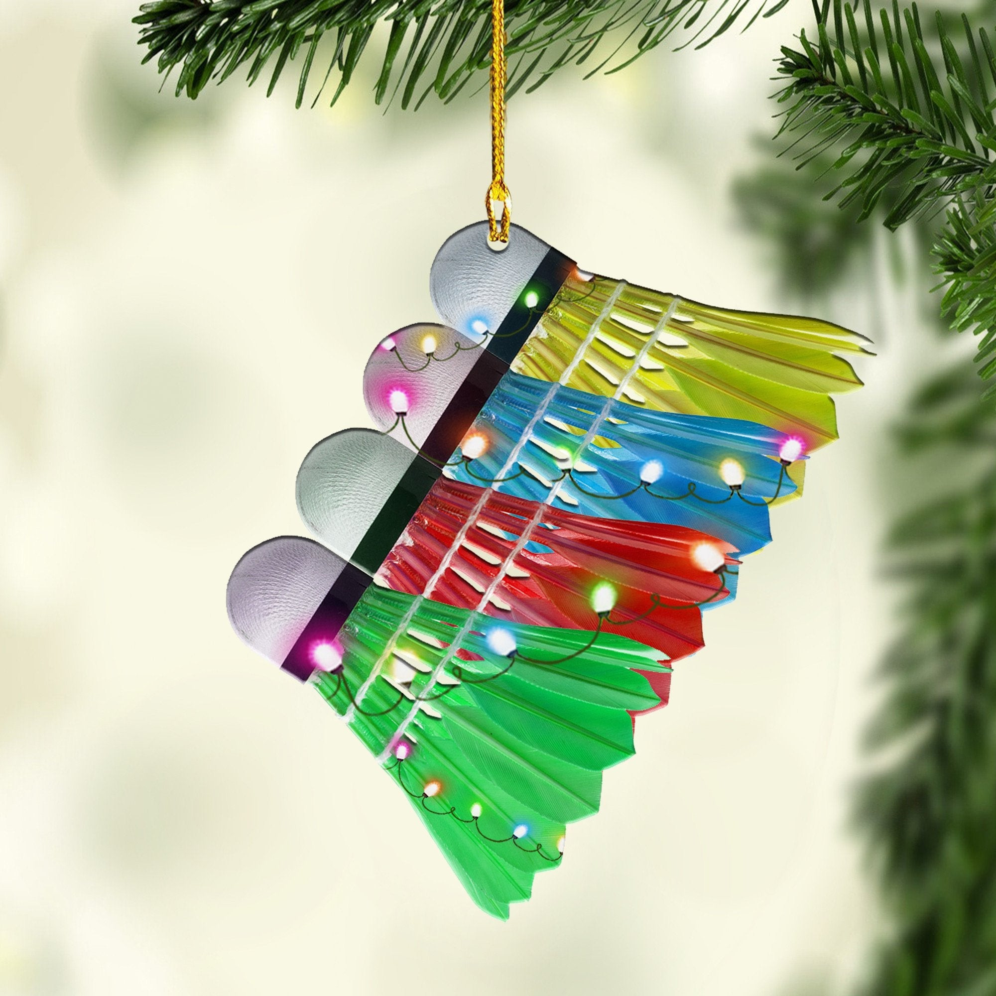 Badminton Color Xmas Shaped Ornaments Gift for Badminton Player