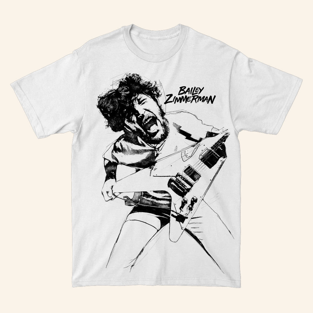 Bailey Zimmerman Merch Tour 2025 Bailey Scream White T-Shirt Presents For Boyfriend Bailey Zimmerman Merch Tour 2025 Bailey Scream White T-Shirt Presents For Boyfriend