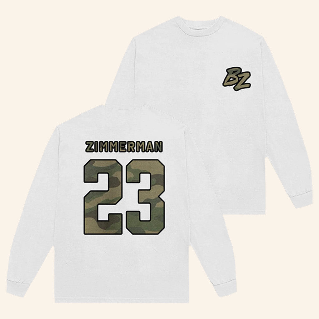 Bailey Zimmerman Merch Tour 2025 BZ Camo Logo White Long Sleeve T-Shirt Gifts For Father Bailey Zimmerman Merch Tour 2025 BZ Camo Logo White Long Sleeve T-Shirt Gifts For Father