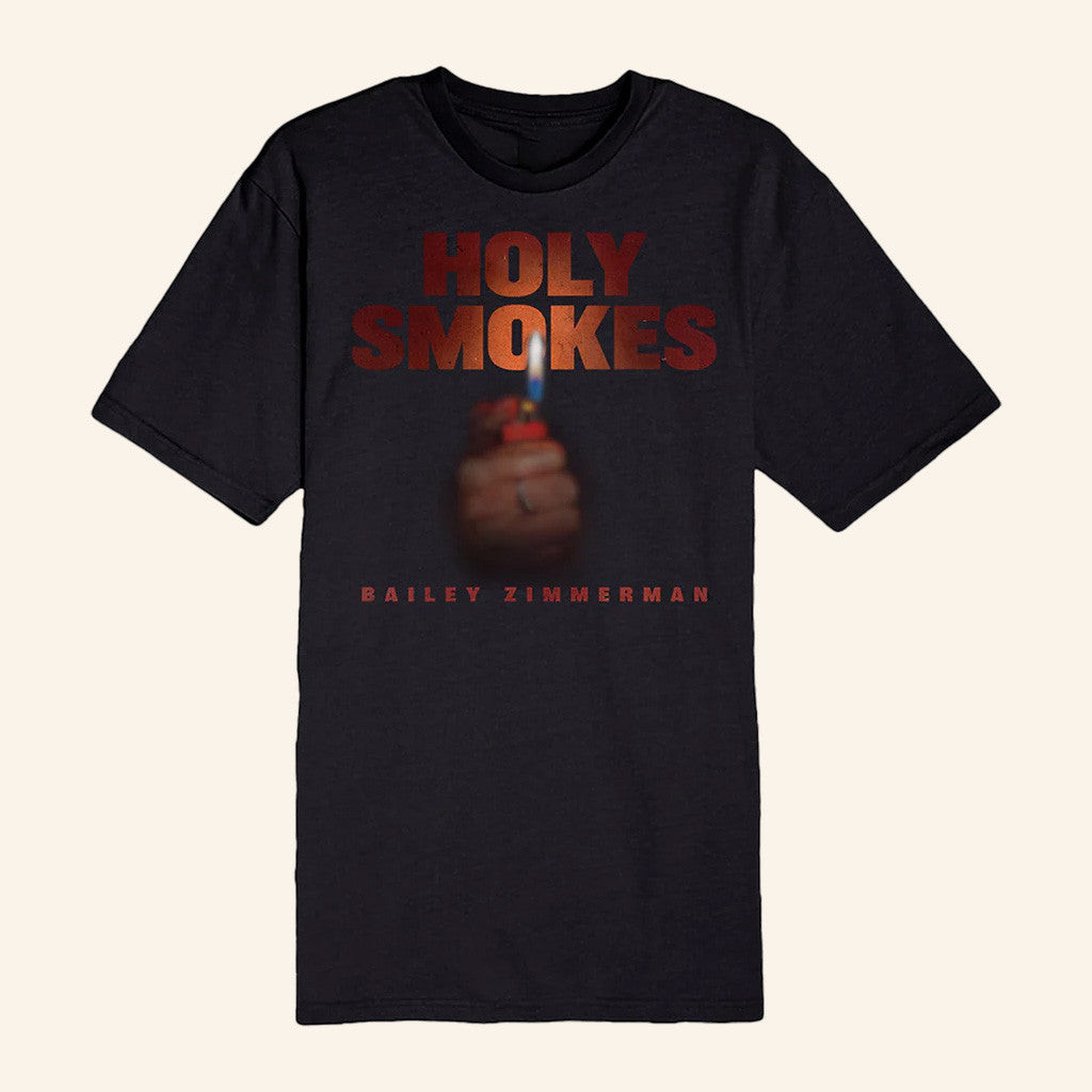 Bailey Zimmerman Merch Tour 2025 Holy Smokes Black T-Shirt Gifts For Him Bailey Zimmerman Merch Tour 2025 Holy Smokes Black T-Shirt Gifts For Him