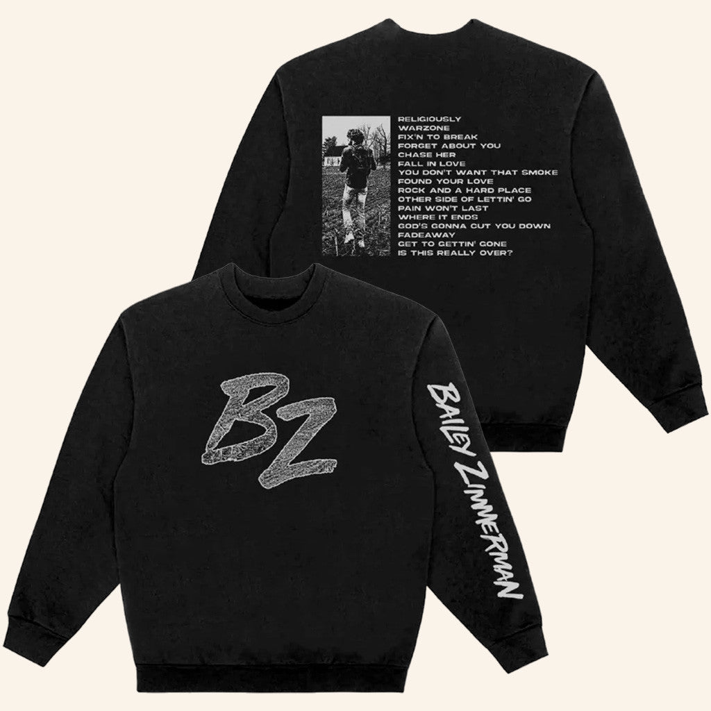 Bailey Zimmerman Merch Tour 2025 Religiously Black Sweatshirt Gifts For Fans