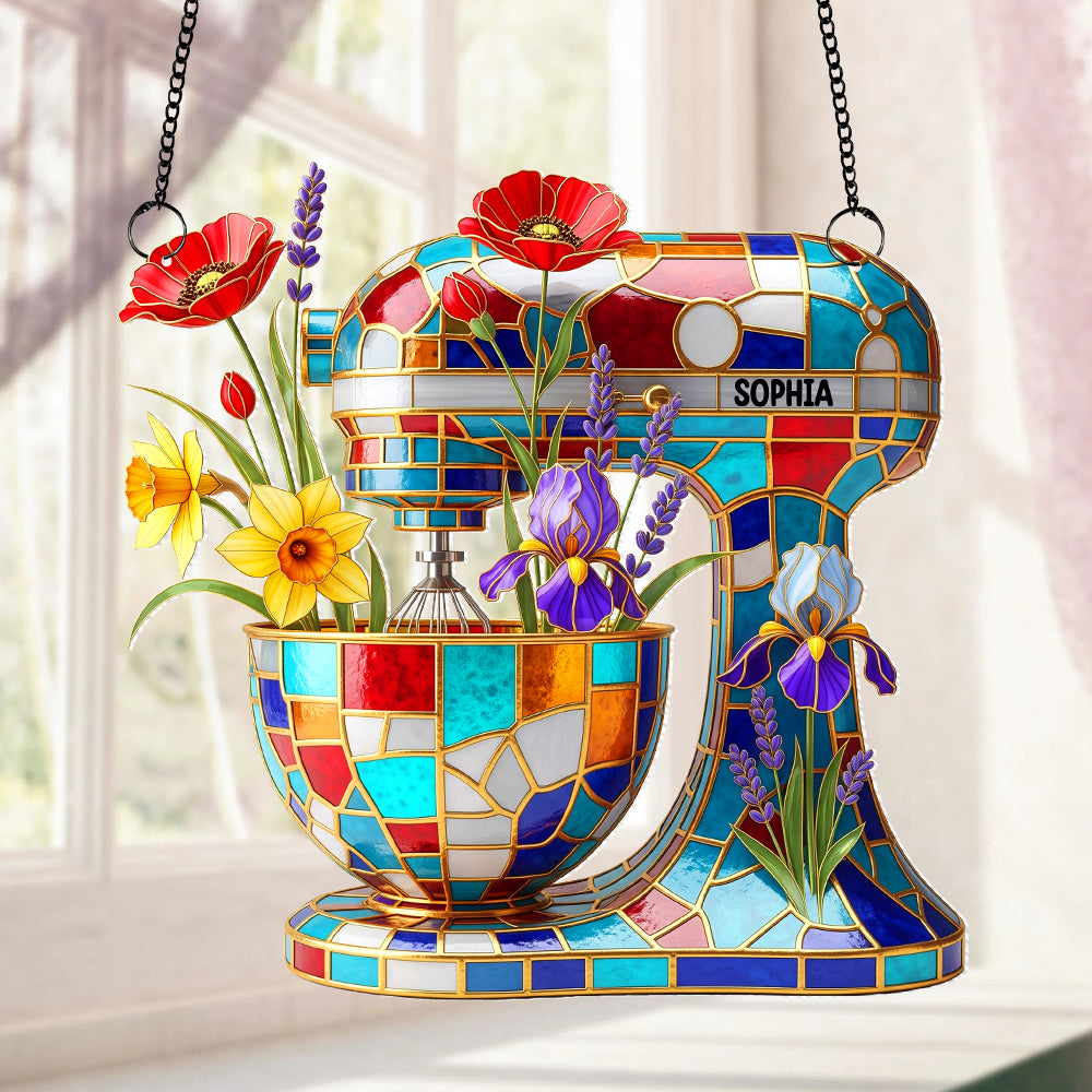 Baking Mixer Window Hanging Suncatcher Ornament - Personalized Gifts For Baker - Festive Holiday Keepsake Gift Baking Mixer Window Hanging Suncatcher Ornament - Personalized Gifts For Baker - Festive Holiday Keepsake Gift