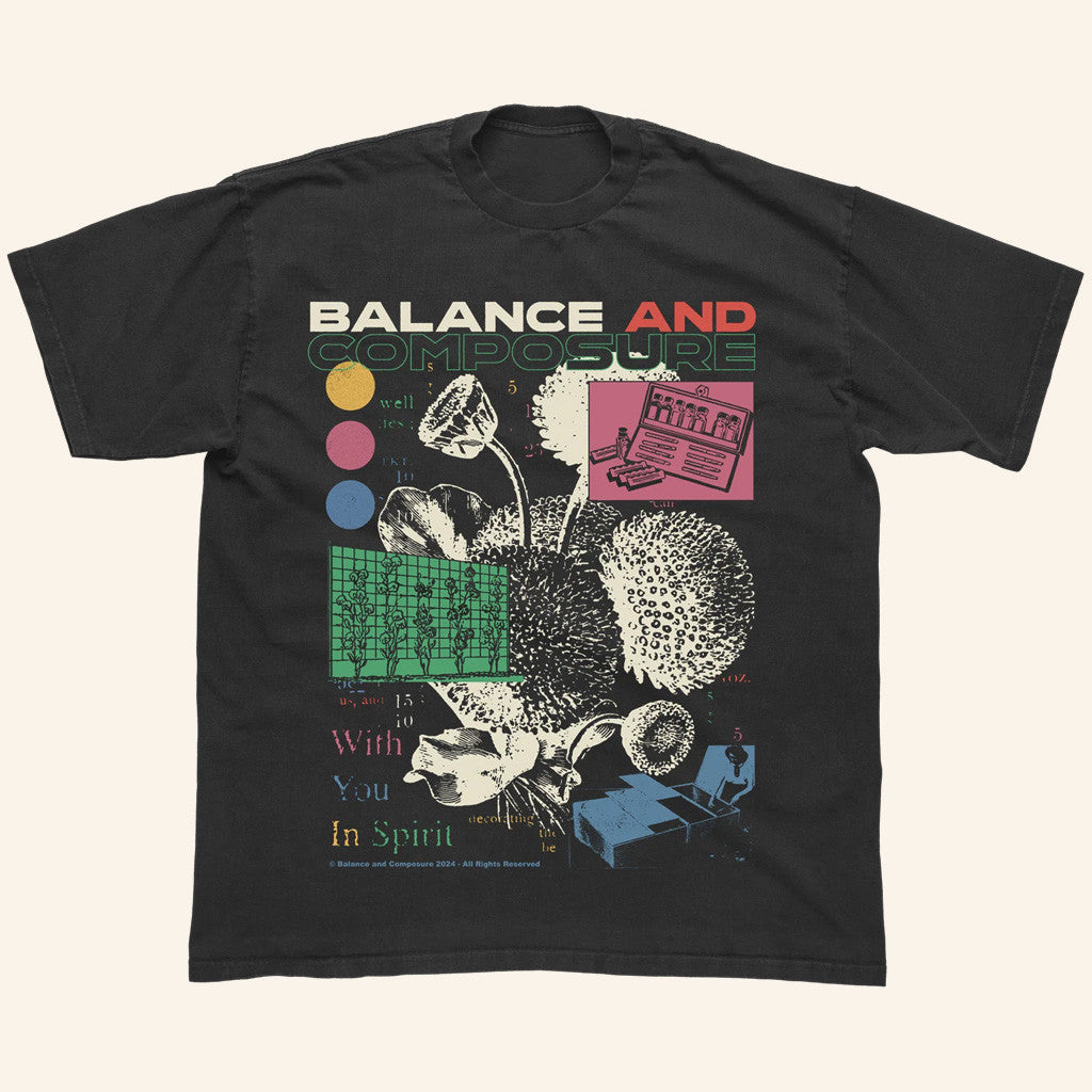 Balance And Comp Band Merch Floral Black T-Shirt Gift Ideas For Husband Balance And Comp Band Merch Floral Black T-Shirt Gift Ideas For Husband