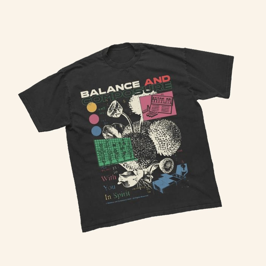 Balance And Comp Band Merch Floral Black T-Shirt Gift Ideas For Husband Balance And Comp Band Merch Floral Black T-Shirt Gift Ideas For Husband