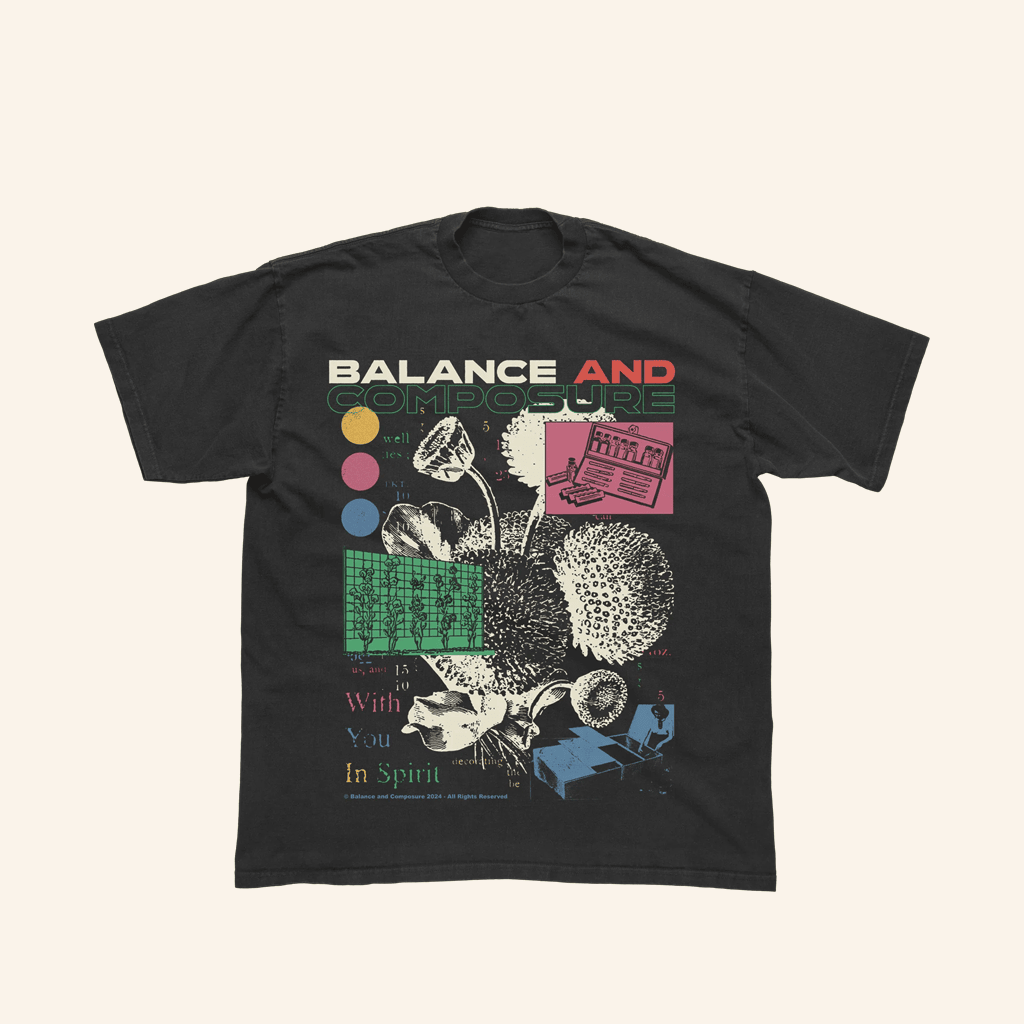 Balance And Comp Merch Floral Black T-Shirt Birthday Present For Husband Balance And Comp Merch Floral Black T-Shirt Birthday Present For Husband