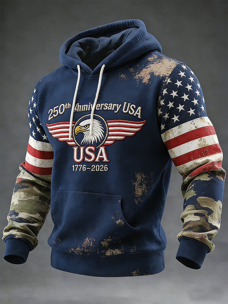 Bald Eagle 250 Year Anniversary United States Of America Hoodie Patriotic Hoodies For Men