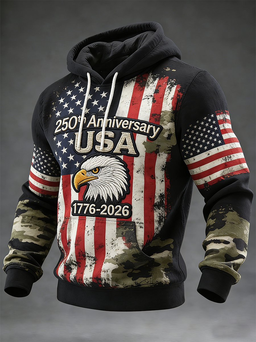 Bald Eagle 250 Year Anniversary United States Of America Hoodie USA 250 Years Strong Hoodie