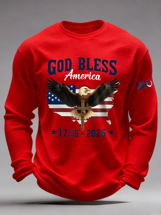 Bald Eagle 250 Years Of America Long Sleeve Shirt God Bless America Apparel Patriotic Gifts