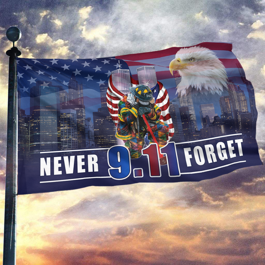 Bald Eagle 343 Firefighter Merch Flag Never 9 11 Forget Proud Tribute Firefighters Gifts
