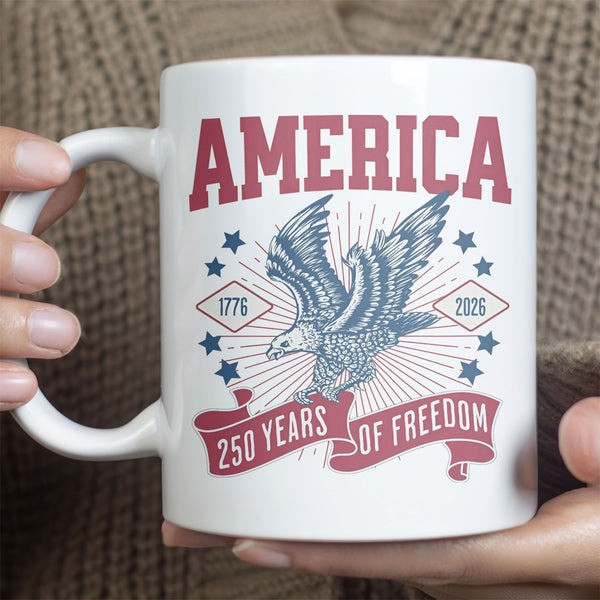 Bald Eagle America 250 Anniversary Mug 1776 2026 250 Years Of Freedom Gifts For Patriotic