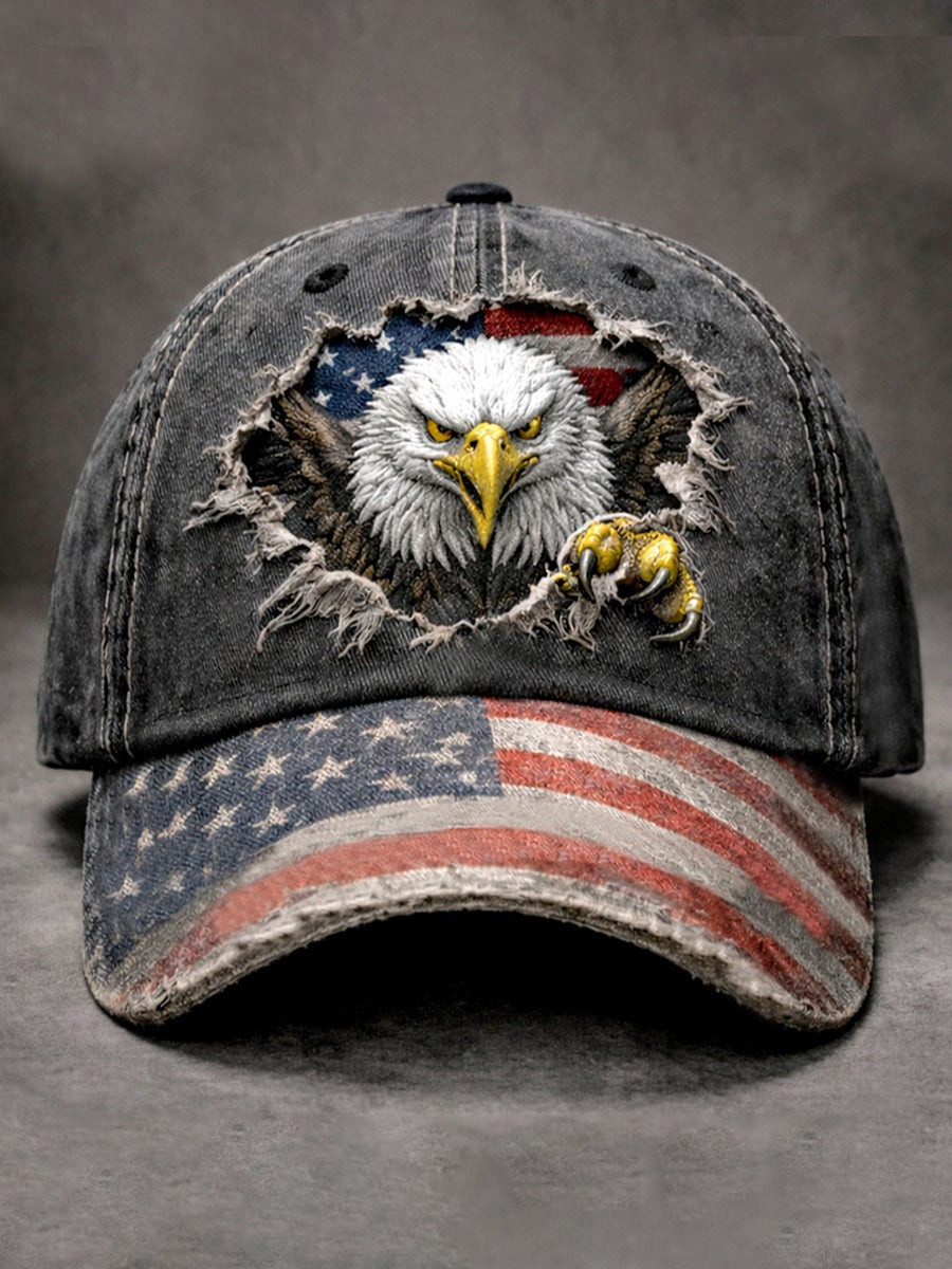 Bald Eagle Burst American Flag Baseball Hat 1776 2026 Patriotic Vintage Cap 250th Anniversary