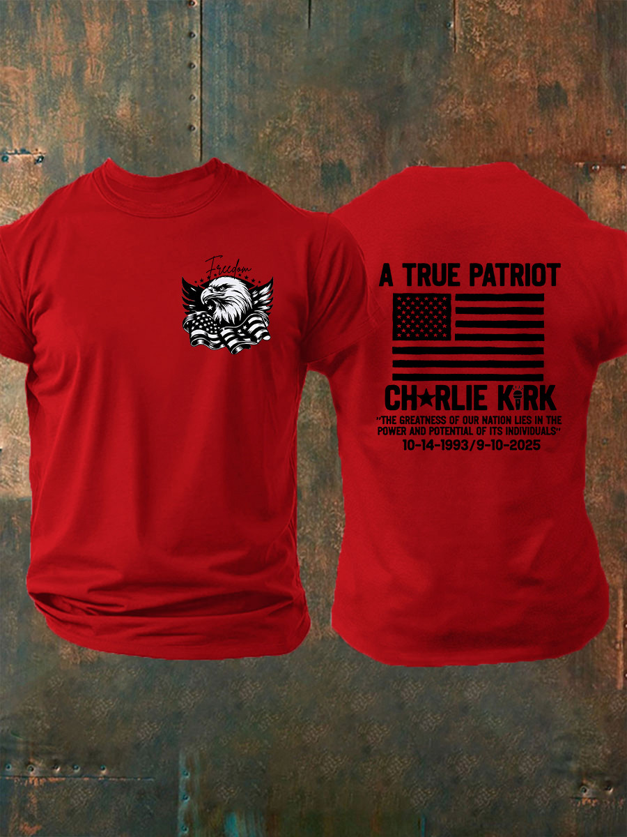 Bald Eagle Charlie Kirk A True Patriot T-Shirt Charlie Kirk 2025 Memorial Shirt Gift Ideas