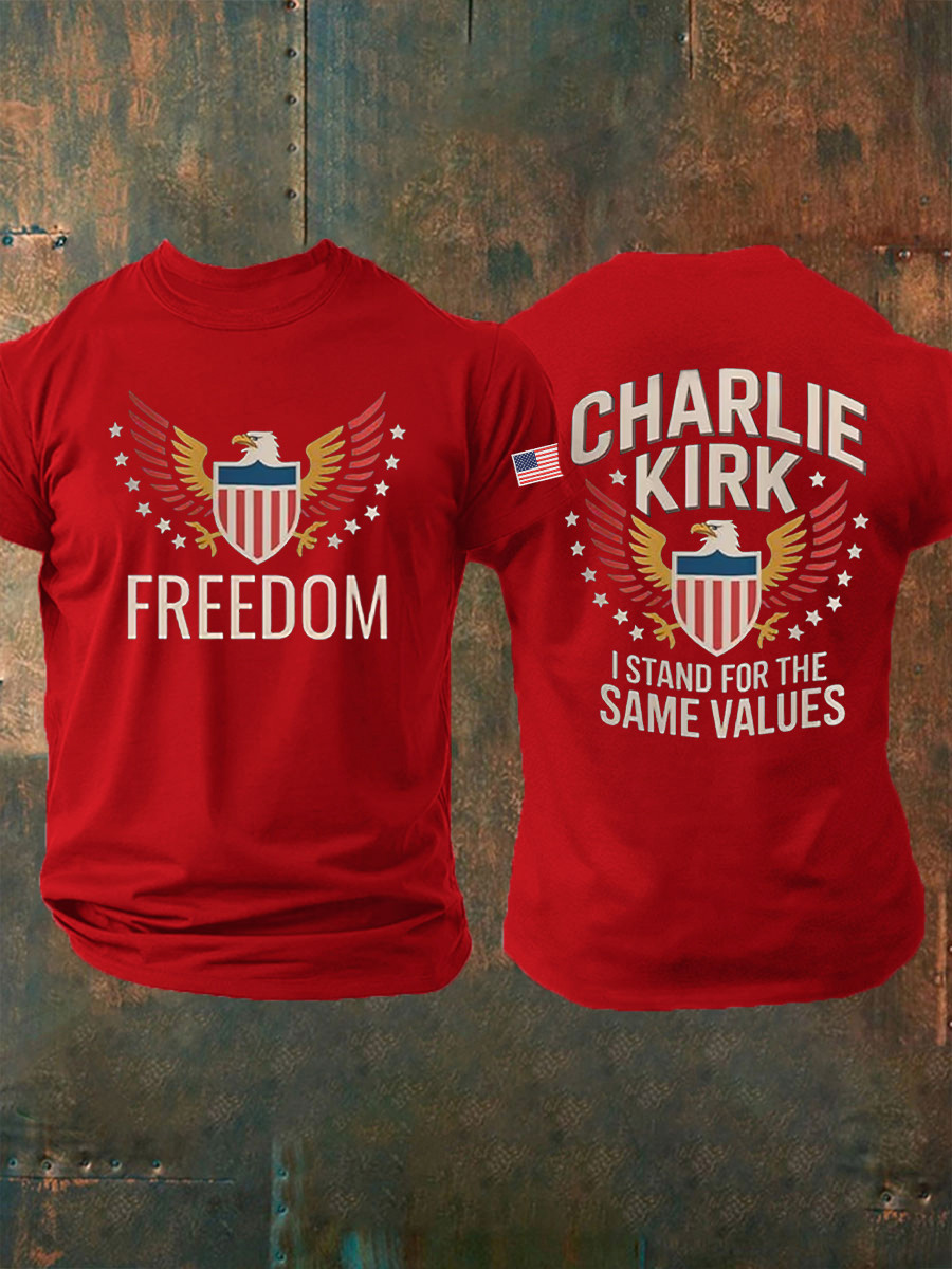 Bald Eagle Charlie Kirk Freedom T-Shirt I Stand For The Same Values Freedom Live Free Shirt