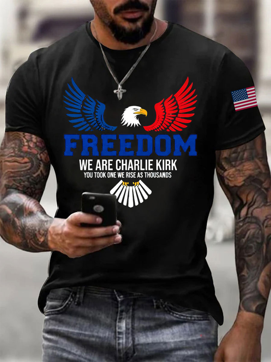 Bald Eagle Charlie Kirk Freedom T-Shirt You Took One We Rise As Thousands Shirt Ideal Gifts