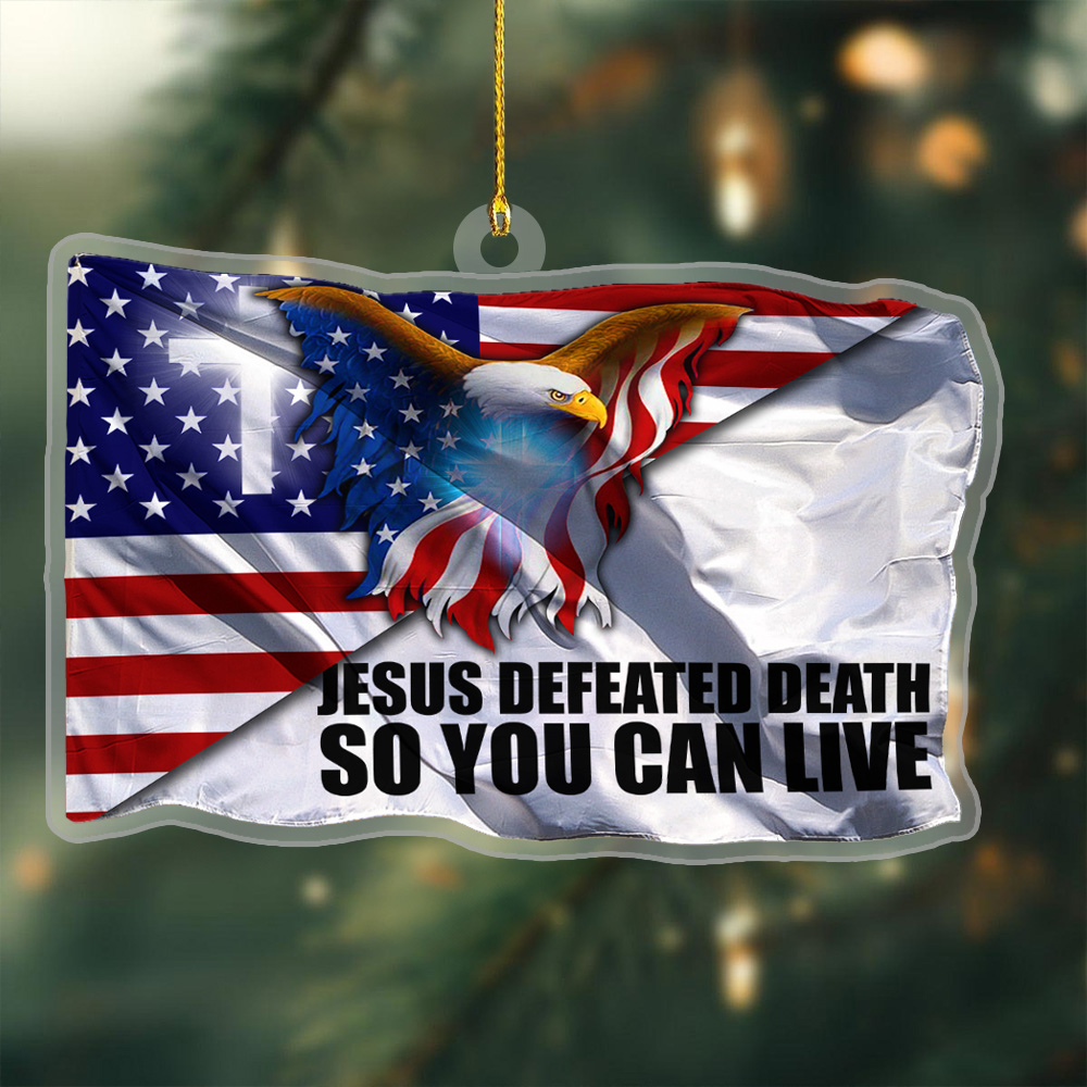 Bald Eagle Charlie Kirk Jesus Defeated Death Acrylic Xmas Ornament Tribute Christmas Decor