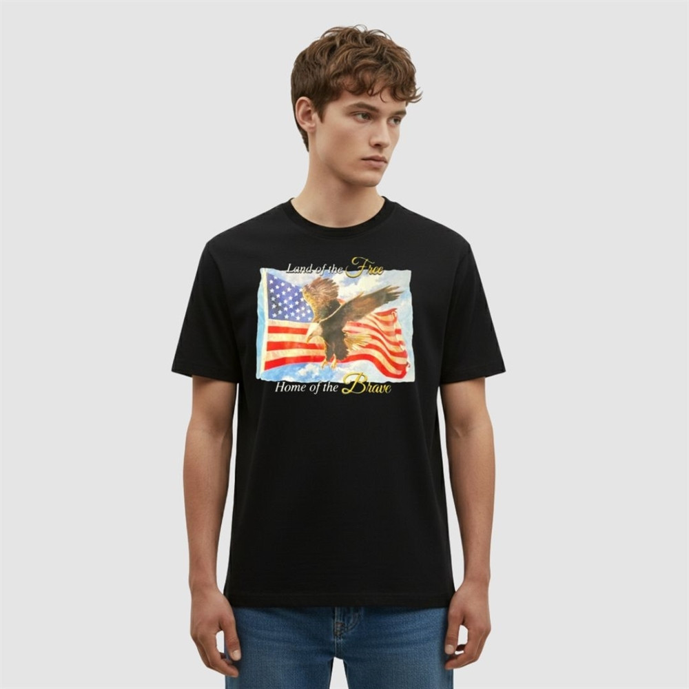 Bald Eagle Charlie Kirk Land Of The Free T-Shirt Home Of The Brave Proud Tshirt Merch
