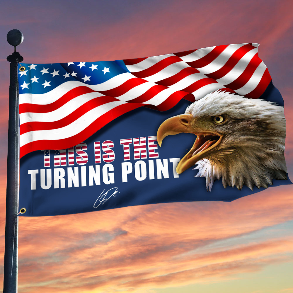 Bald Eagle Charlie Kirk This Is The Turning Point Flag Turning Point TPUSA Merch Gift Ideas