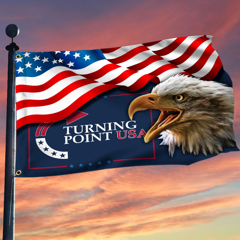 Bald Eagle Charlie Kirk Turning Point Flag RIP Charlie Kirk TPUSA Merch Patriotic Decor