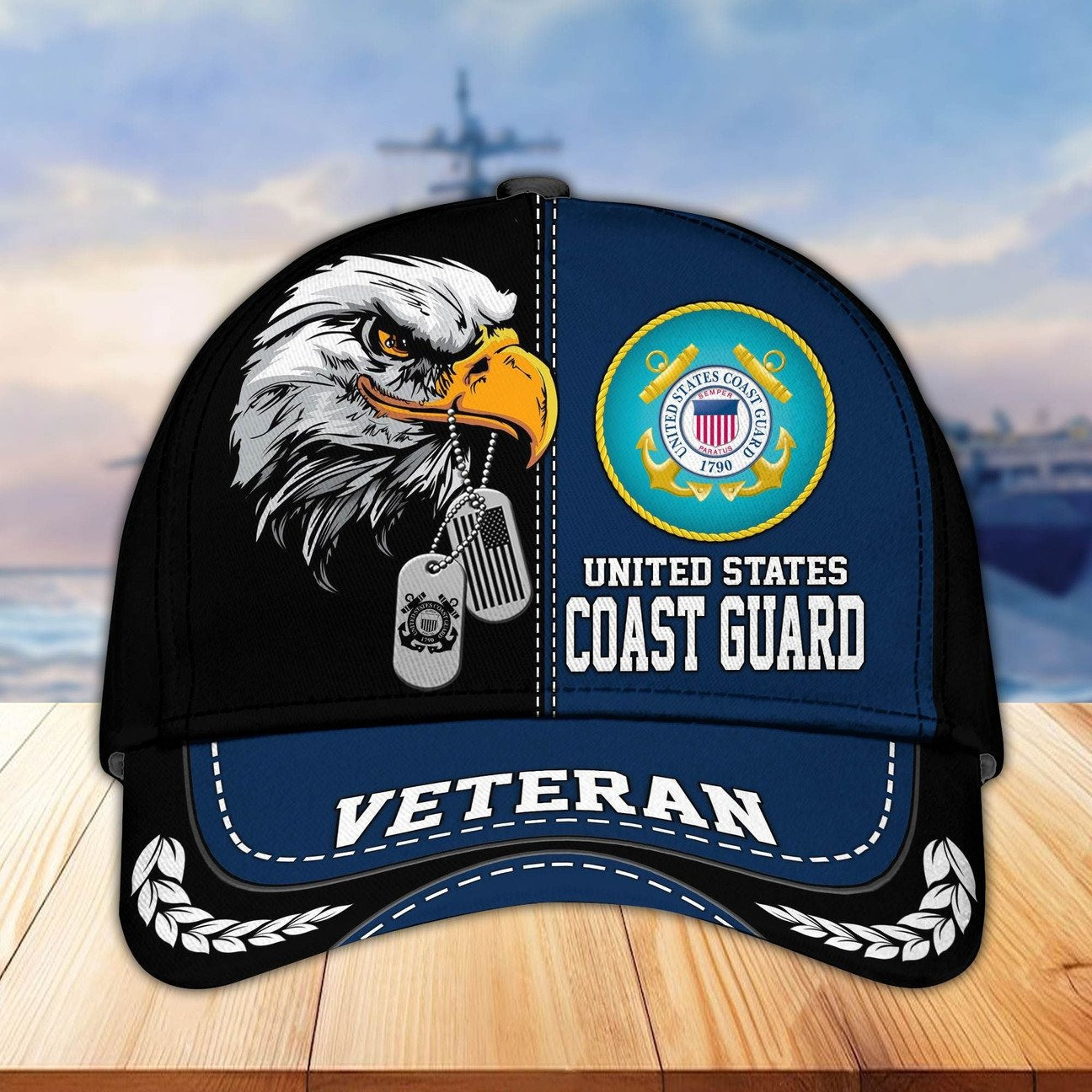 Bald Eagle Coast Guard Veteran Cap Patriotic Eagle USCG Hat Gift For Father