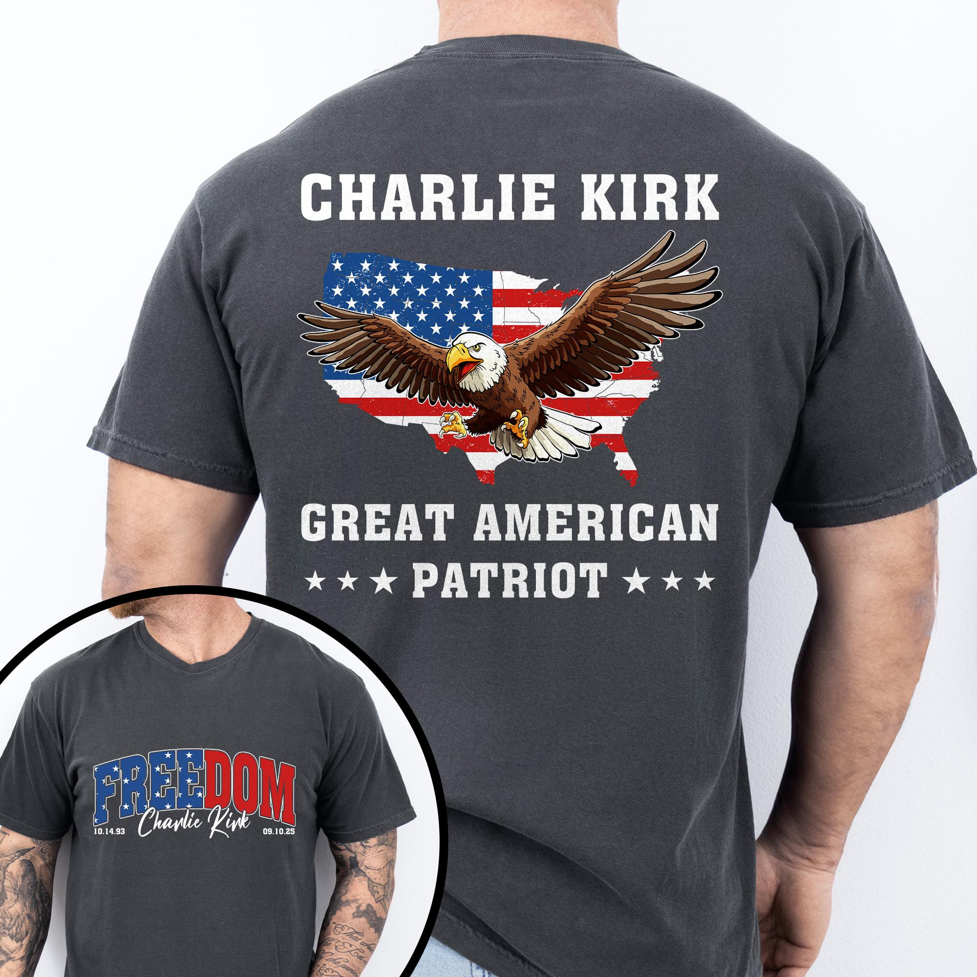 Bald Eagle Freedom Charlie Kirk T-shirt Great American Patriot Live Free T-Shirt