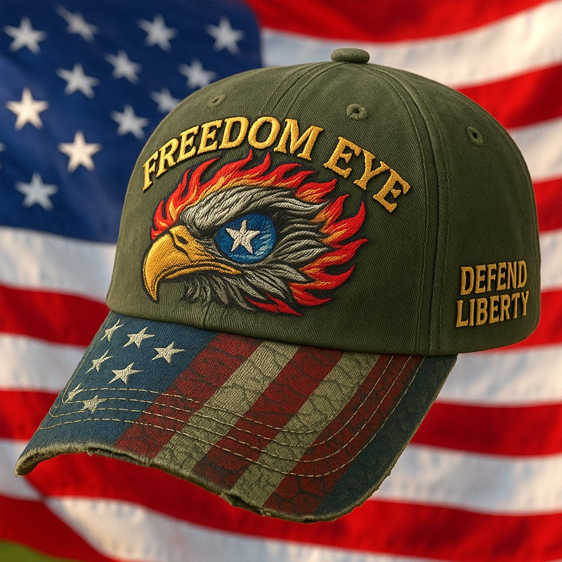 Bald Eagle Freedom Eye Hat USA Defend Liberty Cap Proud Veteran Merch Clothing