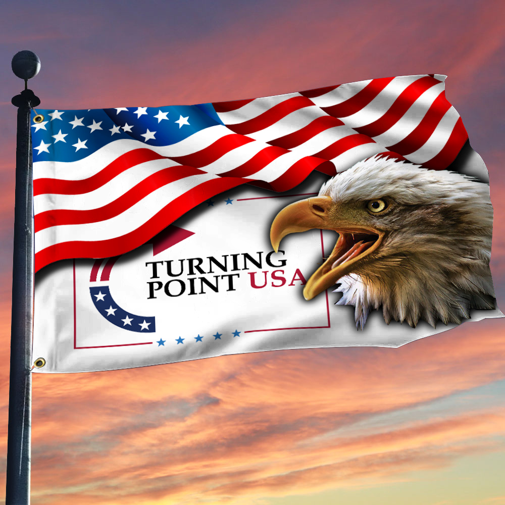 Bald Eagle RIP Charlie Kirk Turning Point Flag Charlie Kirk Flag Outdoor Patriotic Decorations