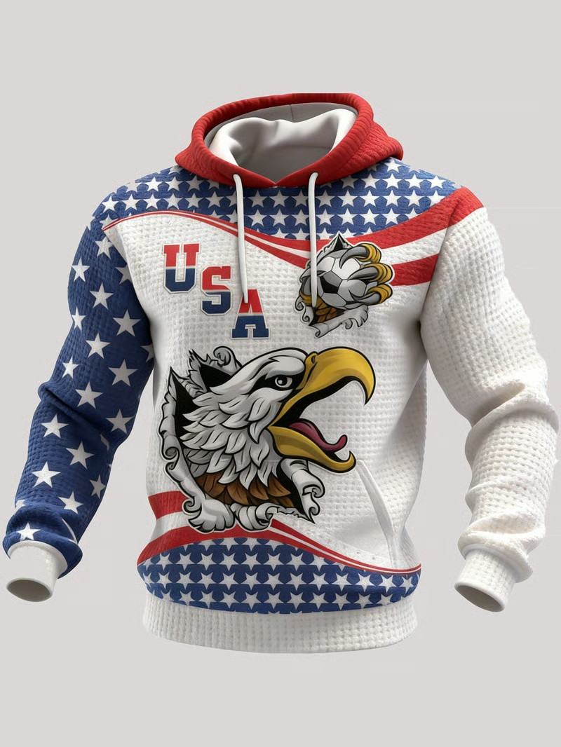 Bald Eagle Soccer Hoodie USA FIFA World Cup 2026 Patriotic Stars Fan Gear Best Gift Men