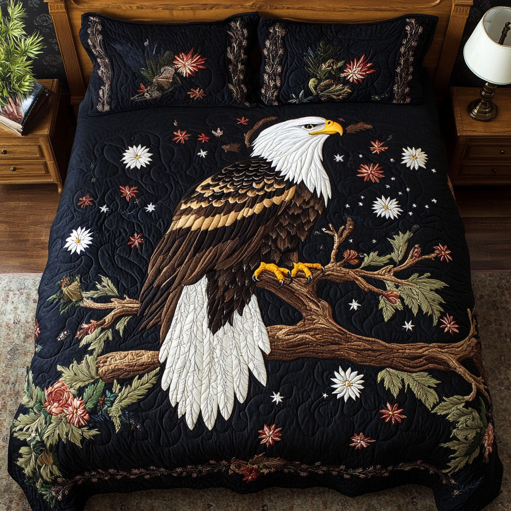 Bald Eagle Spirit Quilted Bedding Set Best Bed Sheet Set Patriotic Bald Eagle Gifts