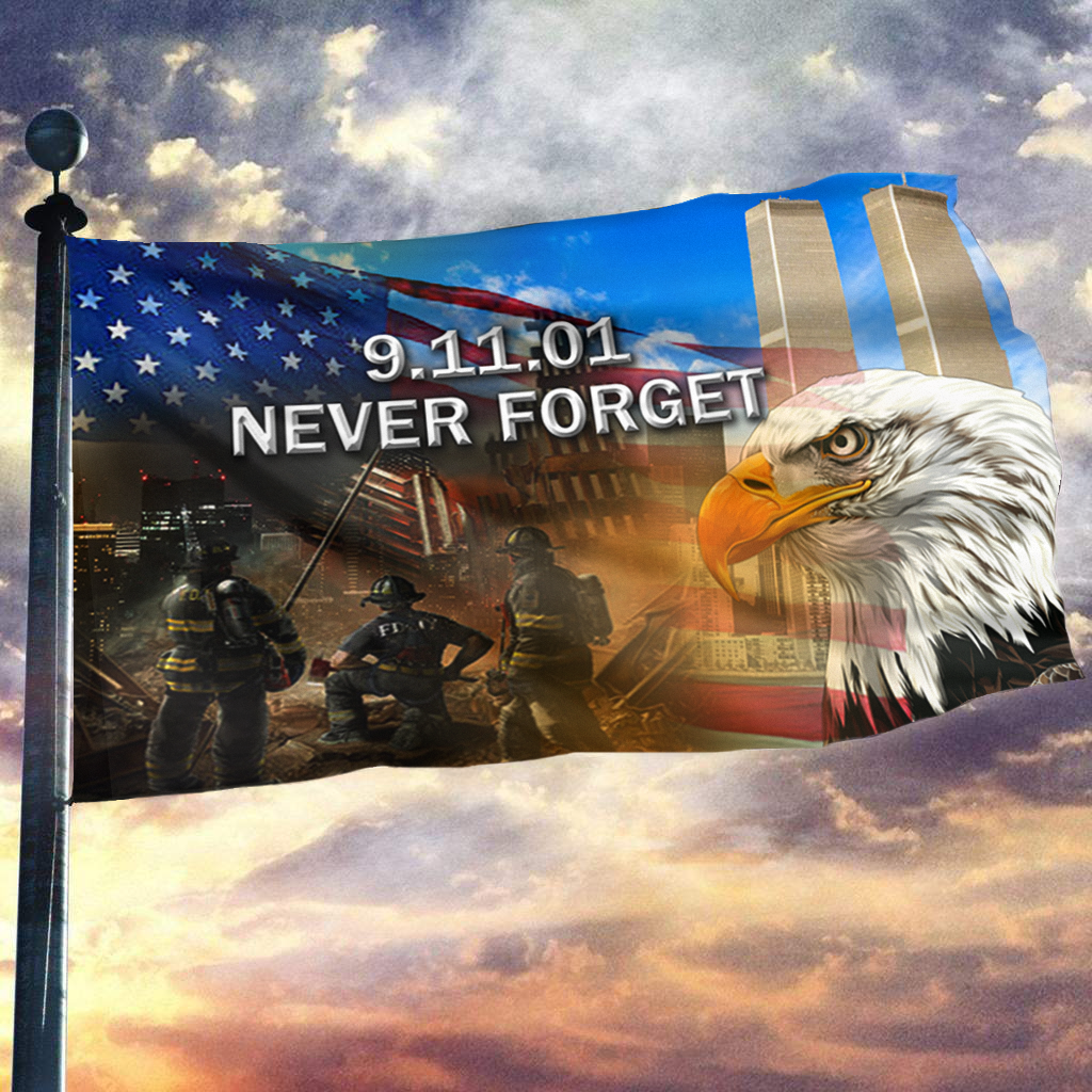 Bald Eagle U.S Firefighter Flag Never Forget 9 11 01 Best Tribute Firefighter Merch