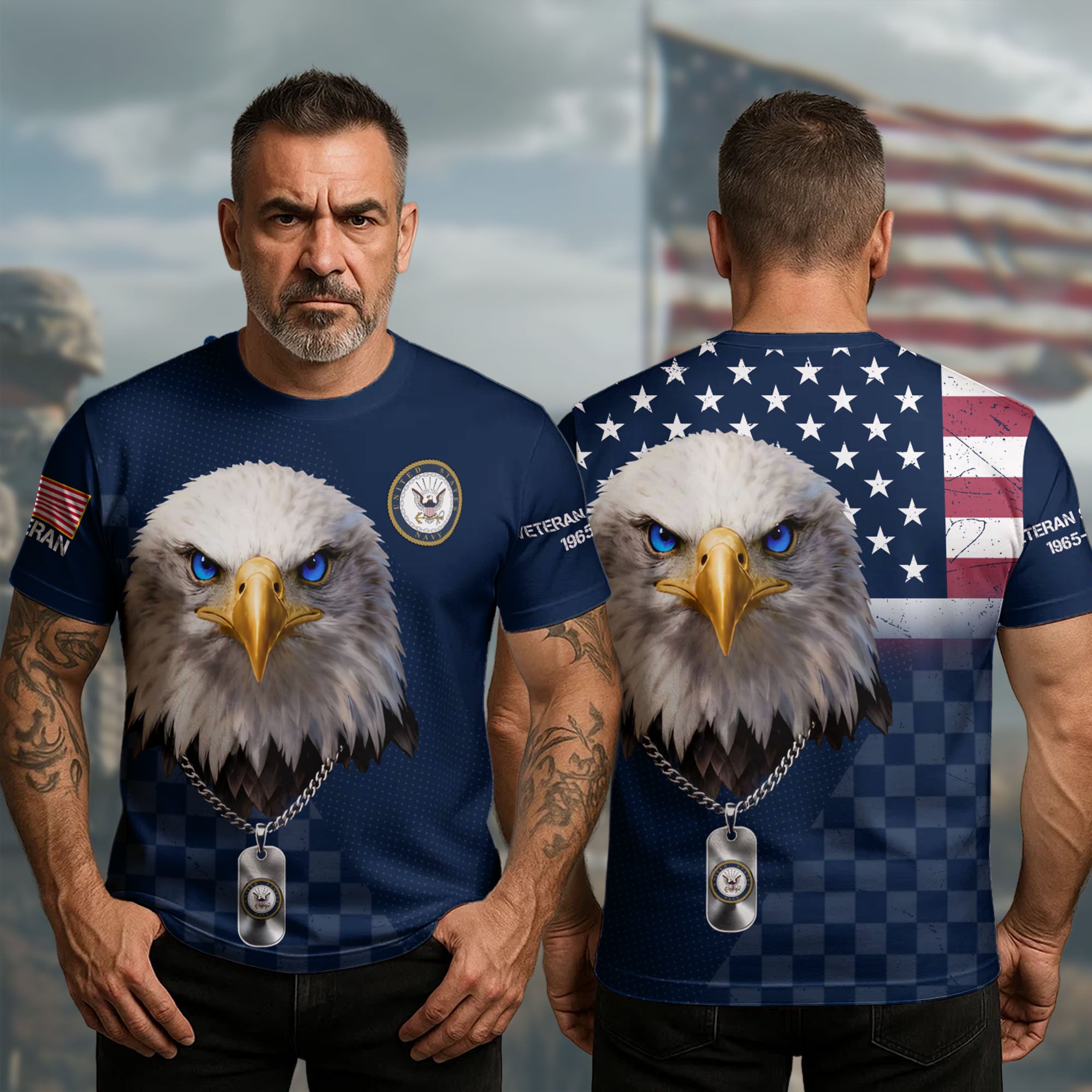Bald Eagle U.S Navy Veteran T-Shirt Military Retirement Shirt Proud Gifts For Proud Dad