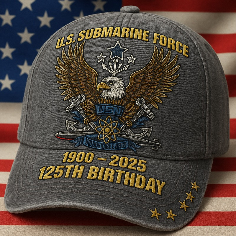 Bald Eagle U.S Submarine Force 125th Birthday Hat Unique Veterans Day 1900 2025 Idea Gifts