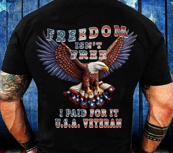 Bald Eagle U.S.A Veteran American Veteran T-Shirt Freedom Isn't Free Gifts For Patriotics