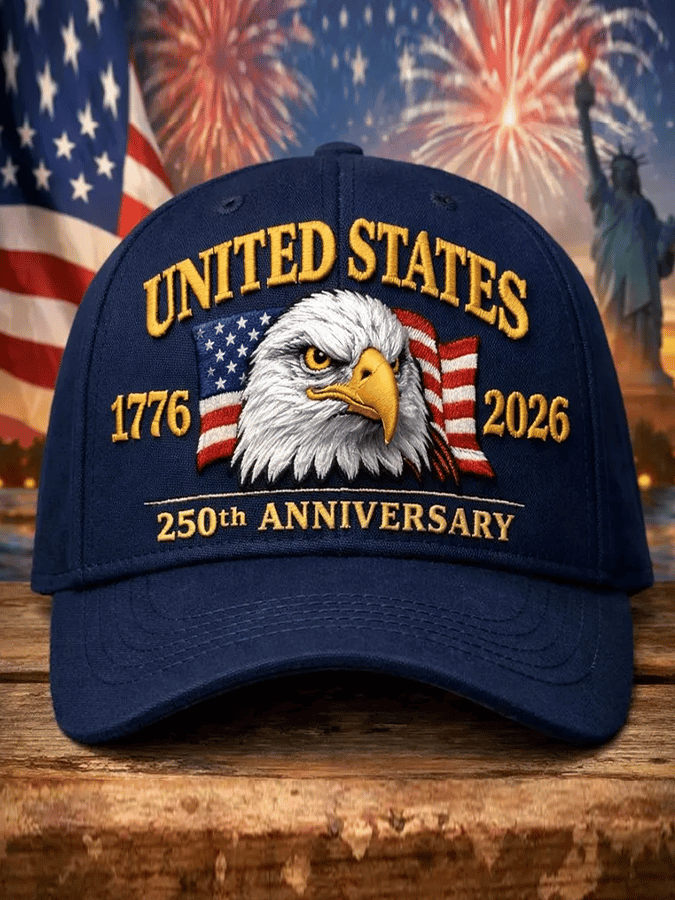 Bald Eagle United States Of America 250th Anniversary Hat Embroidered 1776 2026 USA 250 Years Cap