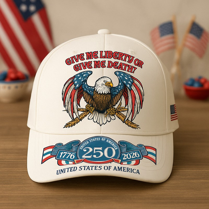 Bald Eagle US 250th Anniversary Hat Give Me Liberty Or Give Me Death 1776 2025 Veteran Gifts