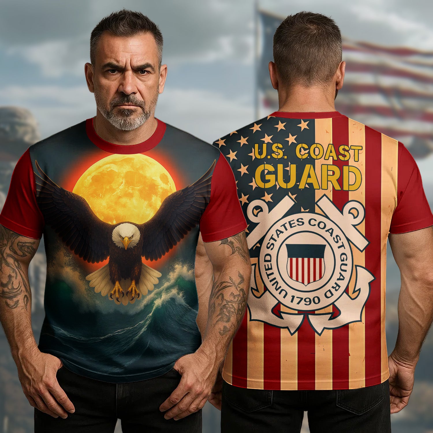 Bald Eagle US Coast Guard Veteran T-Shirt United States Veterans Day Unique Veteran Clothing