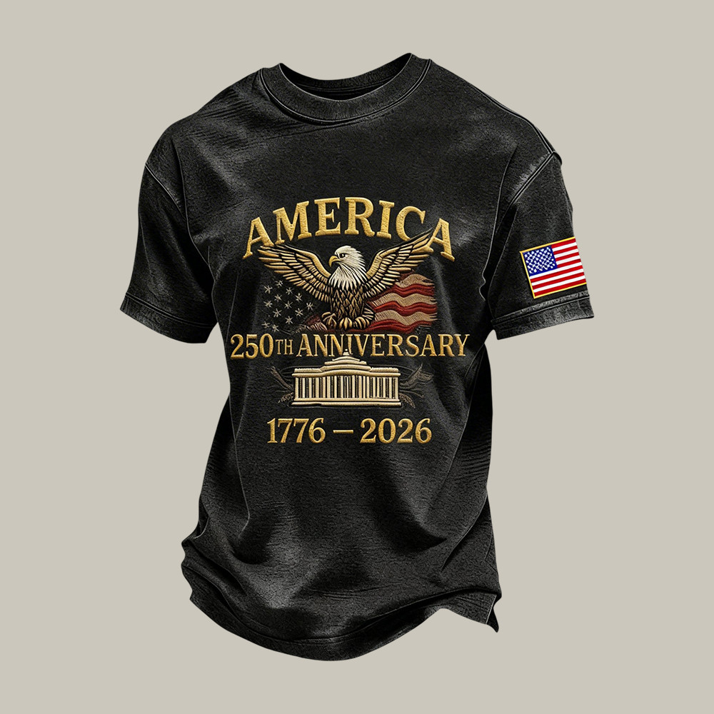 Bald Eagle US Flag America 250th Birthday T-Shirt 4th Of July Attire 1776 2026 Merch