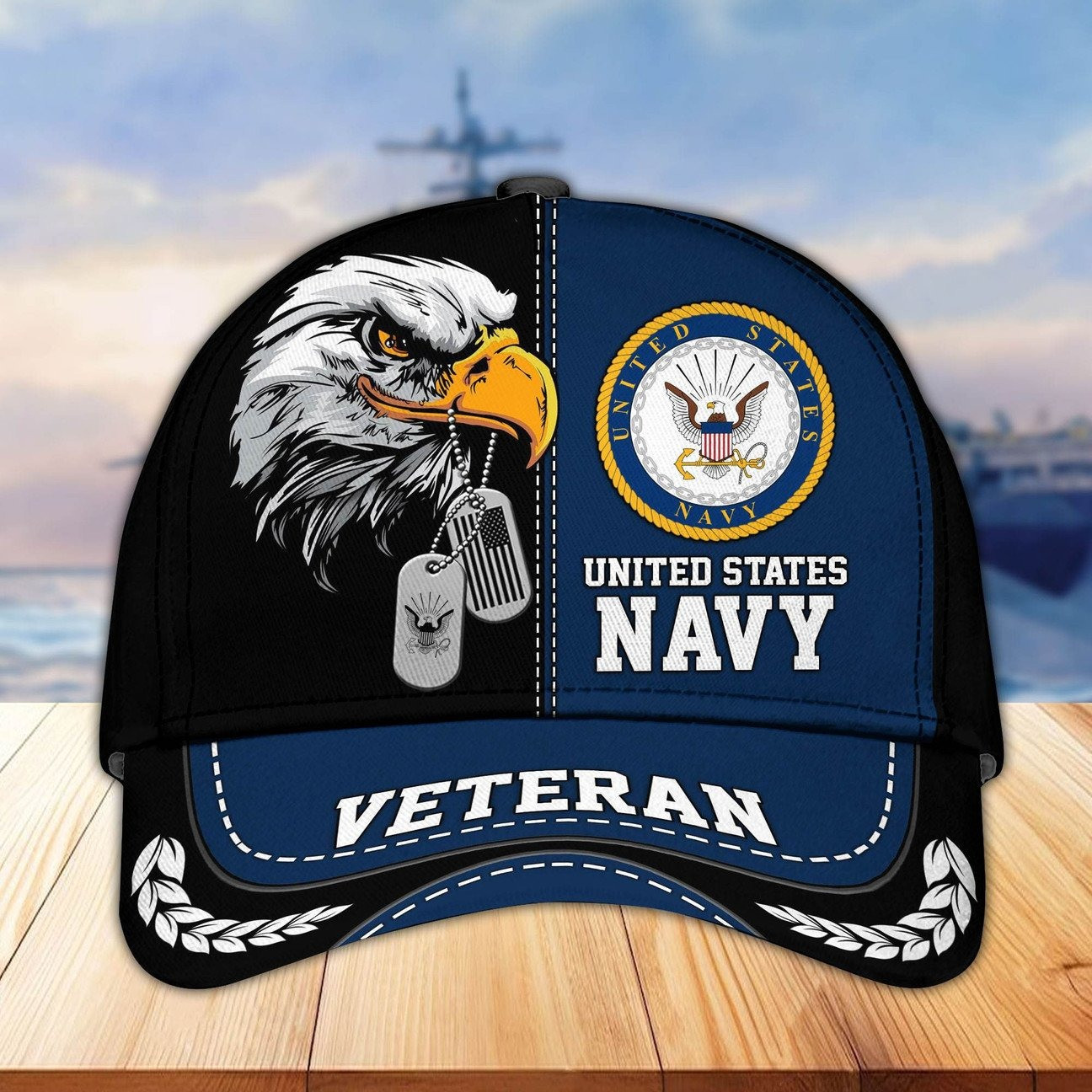 Bald Eagle US Navy Veteran Cap USN Patriotic Hat Gift Ideas For Navy