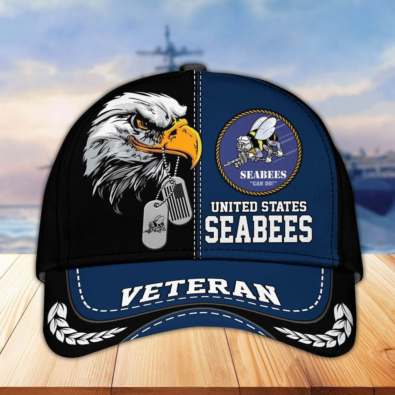 Bald Eagle US Seabees Veteran Hat Patriotic Hat Perfect Gift for Dad