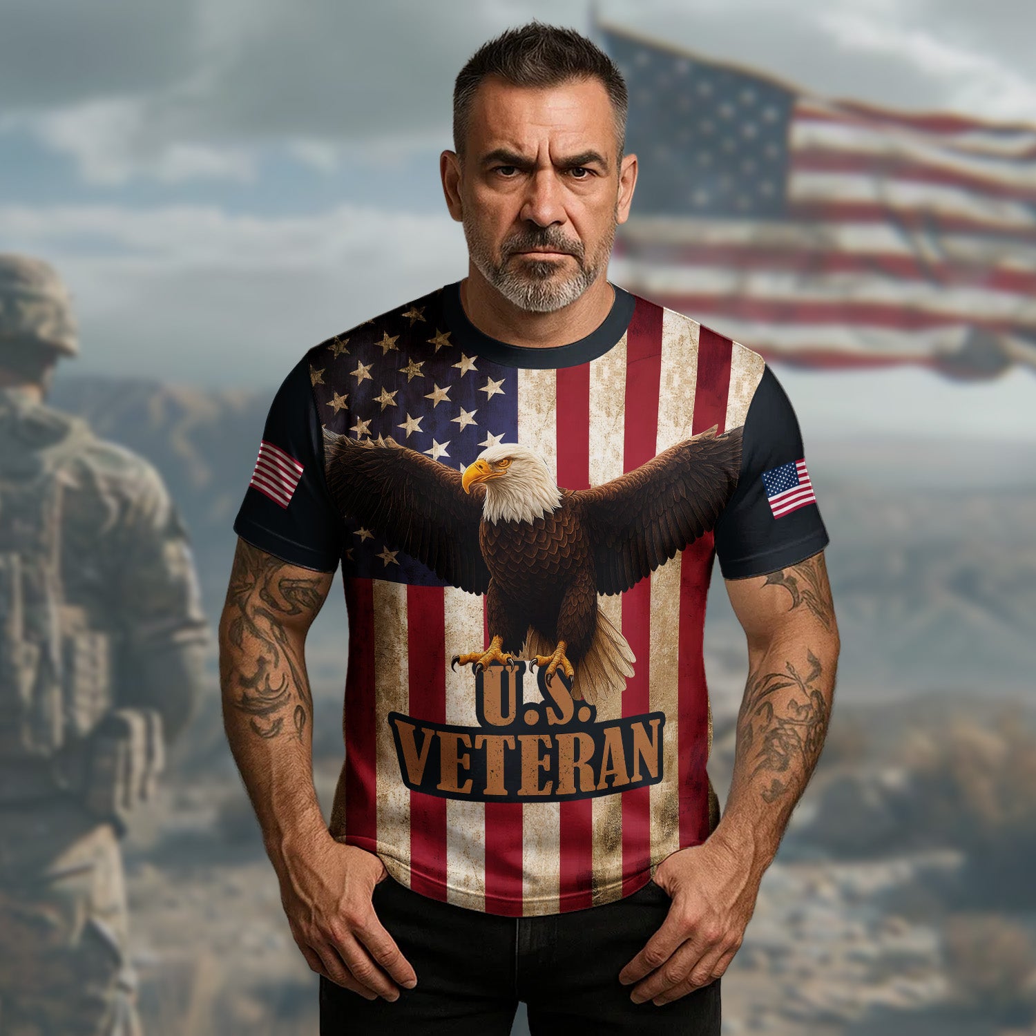 Bald Eagle US Veteran 250Th Anniversary T-Shirt Proud To Be A Veteran Proud Veteran Merch