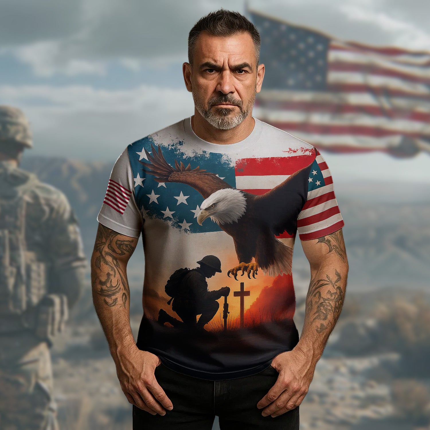 Bald Eagle US Veteran 250Th Anniversary T-Shirt United States Veterans Day Shirt Veteran Gifts