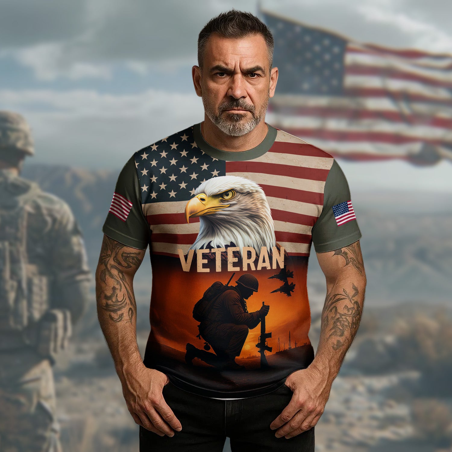 Bald Eagle US Veteran 250Th Anniversary T-Shirt Veterans Day Shirt Proud Veteran Clothing