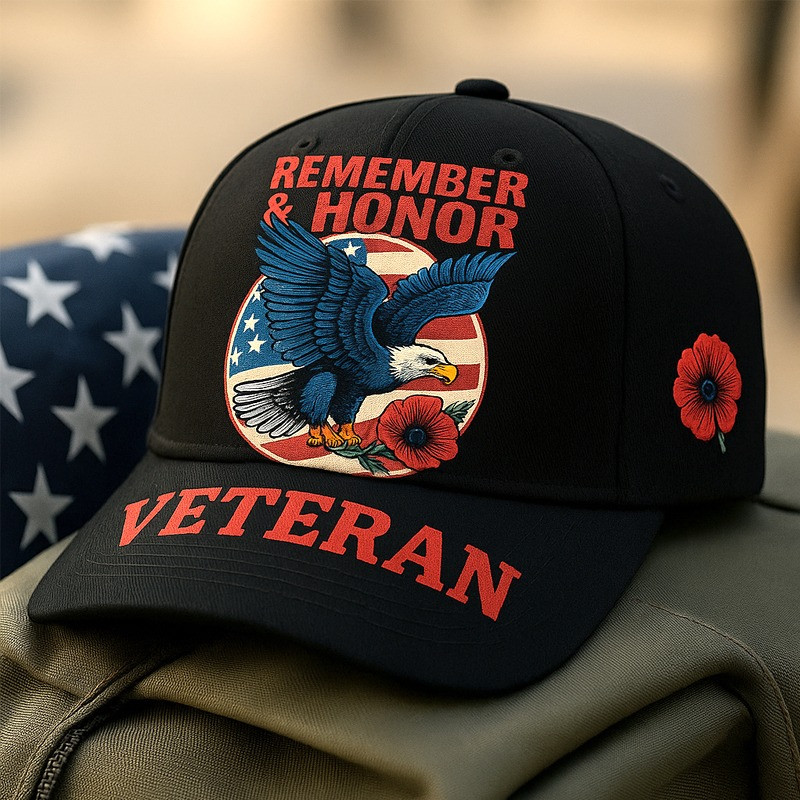 Bald Eagle US Veteran Remember And Honor Hat U.S Flag Honor Veteran Force Idea Gifts