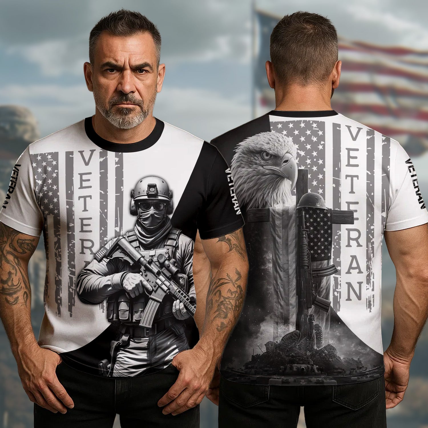 Bald Eagle US Veteran T-Shirt Warriors Of Freedom Guardians Of Honor Best Veteran Merch
