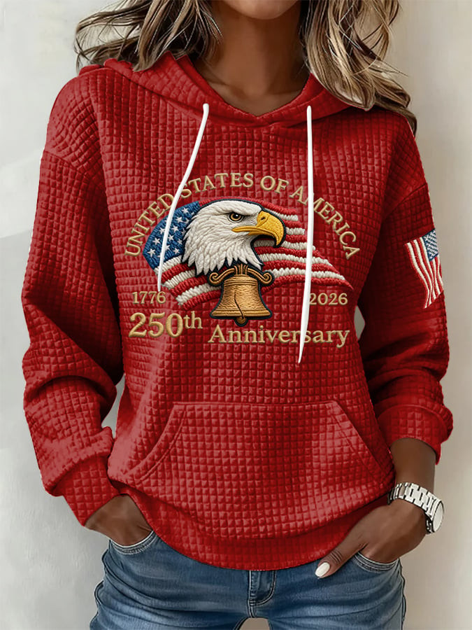 Bald Eagle USA 250Th Anniversary Hoodie Fourth Of July Clothing Women's 1776 2026 Merch